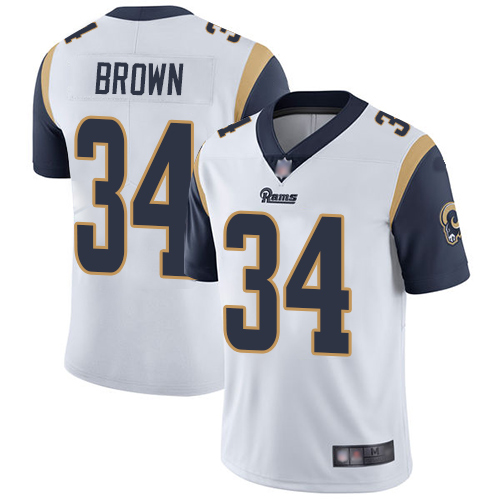 Los Angeles Rams Limited White Men Malcolm Brown Road Jersey NFL Football #34 Vapor Untouchable